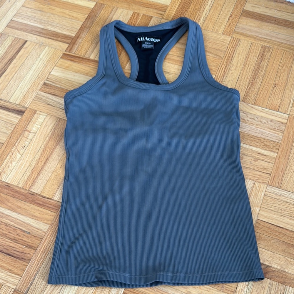 ALL ACCESS Grey Fitted Sleeveless Tank Top